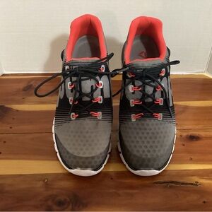 Reebok Black and Red Lace-Up Sneakers